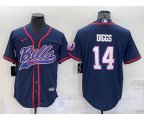 Buffalo Bills #14 Stefon Diggs Navy With Patch Cool Base Stitched Baseball Jersey