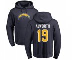 Los Angeles Chargers #19 Lance Alworth Navy Blue Name & Number Logo Pullover Hoodie