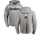 Pittsburgh Steelers #90 T. J. Watt Ash Backer Pullover Hoodie