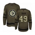 Winnipeg Jets #49 Logan Shaw Authentic Green Salute to Service Hockey Jersey