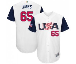 USA Baseball #65 Nate Jones White 2017 World Baseball Classic Authentic Team Jersey