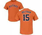 Houston Astros #15 Carlos Beltran Orange Name & Number T-Shirt