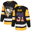 Pittsburgh Penguins #31 Antti Niemi Authentic Black USA Flag Fashion NHL Jersey