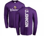 Minnesota Vikings #94 Jaleel Johnson Purple Backer Long Sleeve T-Shirt