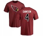 Arizona Cardinals #4 Phil Dawson Maroon Name & Number Logo Personalized T-Shirt
