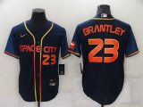 Houston Astros #23 Michael Brantley Number 2022 Navy Blue City Connect Game Stitched Jersey