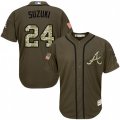 Atlanta Braves #24 Kurt Suzuki Replica Green Salute to Service MLB Jersey