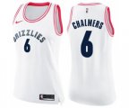 Women's Memphis Grizzlies #6 Mario Chalmers Swingman White Pink Fashion Basketball Jersey