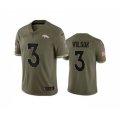 Denver Broncos #3 Russell Wilson 2022 Olive Salute To Service Limited Stitched Jersey