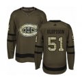 Montreal Canadiens #51 Gustav Olofsson Authentic Green Salute to Service Hockey Jersey