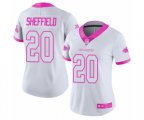 Women Atlanta Falcons #20 Kendall Sheffield Limited White Pink Rush Fashion Football Jersey