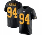 Pittsburgh Steelers #94 Tyson Alualu Black Rush Pride Name & Number T-Shirt