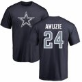 Dallas Cowboys #24 Chidobe Awuzie Navy Blue Name & Number Logo T-Shirt