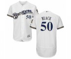 Milwaukee Brewers Ray Black White Alternate Flex Base Authentic Collection Baseball Player Jersey