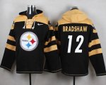 Pittsburgh Steelers #12 Terry Bradshaw Black Player Pullover NFL Hoodie