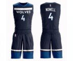 Minnesota Timberwolves #4 Jaylen Nowell Swingman Navy Blue Basketball Suit Jersey - Icon Edition