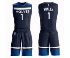 Minnesota Timberwolves #1 Noah Vonleh Swingman Navy Blue Basketball Suit Jersey - Icon Edition