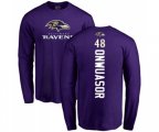 Baltimore Ravens #48 Patrick Onwuasor Purple Backer Long Sleeve T-Shirt