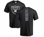 Oakland Raiders #81 Tim Brown Black Backer T-Shirt