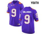 2016 Youth Clemson Tigers Wayne Gallman II #9 College Football Limited Jersey - Purple
