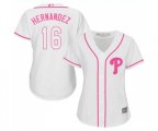 Women's Philadelphia Phillies #16 Cesar Hernandez Authentic White Fashion Cool Base Baseball Jersey