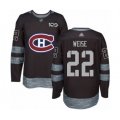 Montreal Canadiens #22 Dale Weise Authentic Black 1917-2017 100th Anniversary Hockey Jersey