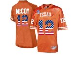 2016 US Flag Fashion-Men's Texas Longhorns Colt McCoy #12 College Football Throwback Jersey - Burnt Orange