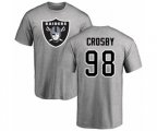 Oakland Raiders #98 Maxx Crosby Ash Name & Number Logo T-Shirt