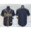 Las Vegas Raiders Blank Black Gold With Patch Cool Base Stitched Baseball Jersey