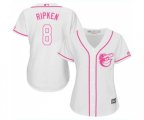 Women's Baltimore Orioles #8 Cal Ripken Replica White Fashion Cool Base Baseball Jersey