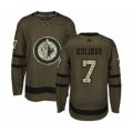 Winnipeg Jets #7 Dmitry Kulikov Authentic Green Salute to Service Hockey Jersey