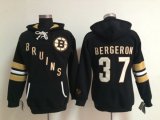NHL Women Boston Bruins #37 Patrice Bergeron black jerseys(Logo Pullover Hoodie)