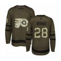 Philadelphia Flyers #28 Chris Bigras Authentic Green Salute to Service Hockey Jersey