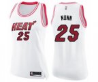 Women's Miami Heat #25 Kendrick Nunn Swingman White Pink Fashion Basketball Jersey
