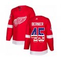 Detroit Red Wings #45 Jonathan Bernier Authentic Red USA Flag Fashion NHL Jersey