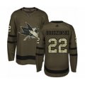 San Jose Sharks #22 Jonny Brodzinski Authentic Green Salute to Service Hockey Jersey