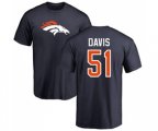 Denver Broncos #51 Todd Davis Navy Blue Name & Number Logo T-Shirt