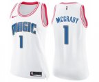Women's Orlando Magic #1 Tracy Mcgrady Swingman White Pink Fashion Basketball Jersey