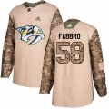 Nashville Predators #58 Dante Fabbro Authentic Camo Veterans Day Practice NHL Jersey