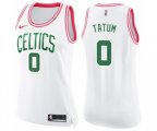 Women's Boston Celtics #0 Jayson Tatum Swingman White Pink Fashion Basketball Jersey