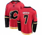 Calgary Flames #7 TJ Brodie Fanatics Branded Red Home Breakaway Hockey Jersey