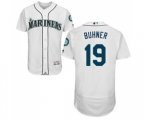 Seattle Mariners #19 Jay Buhner White Home Flex Base Authentic Collection Baseball Jersey