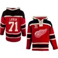Old Time Hockey Detroit Red Wings #71 Dylan Larkin Premier Red Sawyer Hooded Sweatshirt