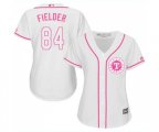 Women's Texas Rangers #84 Prince Fielder Replica White Fashion Cool Base Baseball Jersey