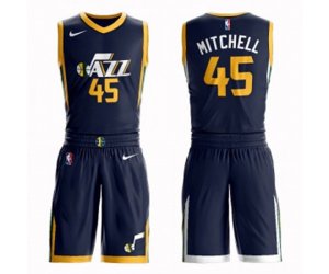 Utah Jazz #45 Donovan Mitchell Swingman Navy Blue Basketball Suit Jersey - Icon Edition