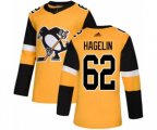 Adidas Pittsburgh Penguins #62 Carl Hagelin Premier Gold Alternate NHL Jersey