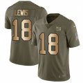 New York Giants #18 Roger Lewis Limited Olive Gold 2017 Salute to Service NFL Jersey