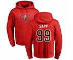 Tampa Bay Buccaneers #99 Warren Sapp Red Name & Number Logo Pullover Hoodie