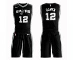 San Antonio Spurs #12 Bruce Bowen Swingman Black Basketball Suit Jersey - Icon Edition