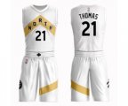 Toronto Raptors #21 Matt Thomas Swingman White Basketball Suit Jersey - City Edition